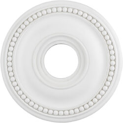 White Ceiling Medallion with Polyurethane Foam base with 16 Dia-Lighting LumensMedallion