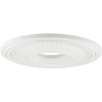 White Ceiling Medallion with Polyurethane Foam base with 16 Dia-Lighting LumensMedallion