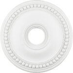 White Ceiling Medallion with Polyurethane Foam base with 20 Dia-Lighting LumensMedallion