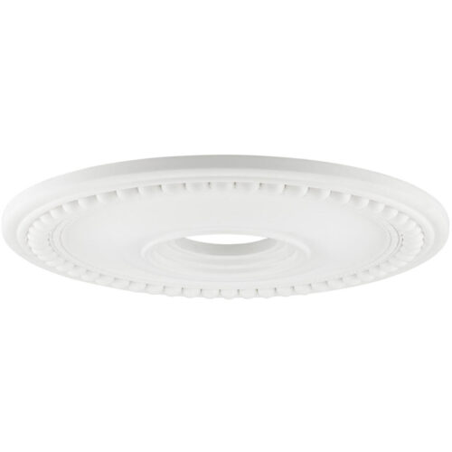 White Ceiling Medallion with Polyurethane Foam base with 20 Dia-Lighting LumensMedallion