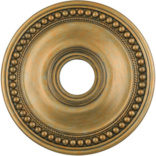 Antique Gold Leaf Ceiling Medallion with Polyurethane Foam base with 20 Dia-Lighting LumensMedallion