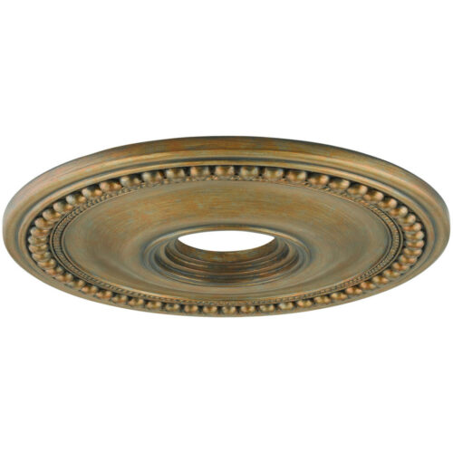 Antique Gold Leaf Ceiling Medallion with Polyurethane Foam base with 20 Dia-Lighting LumensMedallion