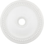 White Ceiling Medallion with Polyurethane Foam base with 30 Dia-Lighting LumensMedallion