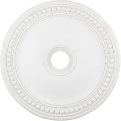 White Ceiling Medallion with Polyurethane Foam base with 30 Dia-Lighting LumensMedallion