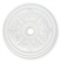 White Ceiling Medallion with Polyurethane Foam base with 30.5 Dia-Lighting LumensMedallion