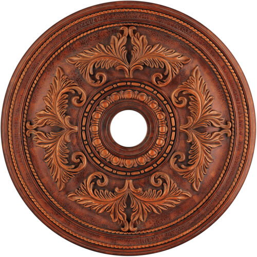 Crackled Greek Bronze Ceiling Medallion with Polyurethane Foam base with 30.5 Dia-Lighting LumensMedallion