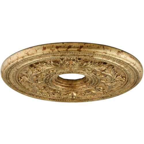 Vintage Gold Leaf Ceiling Medallion with Polyurethane Foam base with 30.5 Dia-Lighting LumensMedallion