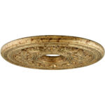 Vintage Gold Leaf Ceiling Medallion with Polyurethane Foam base with 30.5 Dia-Lighting LumensMedallion