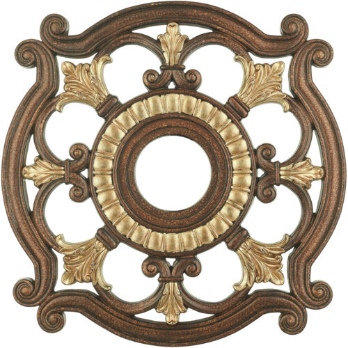 Palacial Bronze with Gilded Accents Ceiling Medallion with Polyurethane Foam base with 23.5 Dia-Lighting LumensMedallion