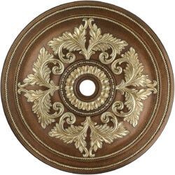 Palacial Bronze with Gilded Accents Ceiling Medallion with Polyurethane Foam base with 48.5 Dia-Lighting LumensMedallion