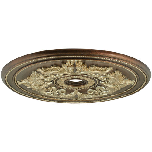 Palacial Bronze with Gilded Accents Ceiling Medallion with Polyurethane Foam base with 48.5 Dia-Lighting LumensMedallion