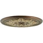 Palacial Bronze with Gilded Accents Ceiling Medallion with Polyurethane Foam base with 48.5 Dia-Lighting LumensMedallion