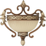 10.25 inch 1 Light Palacial Bronze with Gilded Accents Wall Sconce with Hand Crafted Gold Dusted Art Glass Shade-Lighting LumensWall Sconces