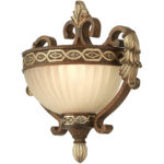 10.25 inch 1 Light Palacial Bronze with Gilded Accents Wall Sconce with Hand Crafted Gold Dusted Art Glass Shade-Lighting LumensWall Sconces