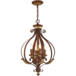 4 Light Verona Bronze Foyer with Resin/Steel base material-Lighting LumensChandeliers