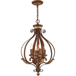 4 Light Verona Bronze Foyer with Resin/Steel base material-Lighting LumensChandeliers