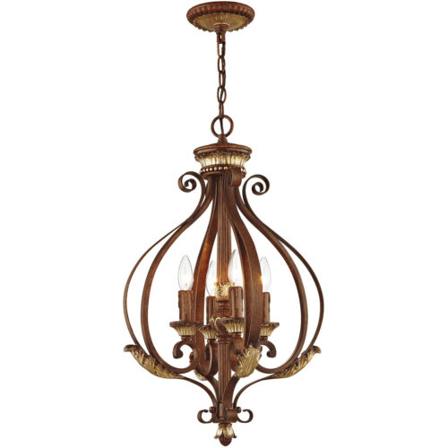 4 Light Verona Bronze Foyer with Resin/Steel base material-Lighting LumensChandeliers