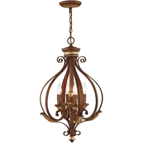 4 Light Verona Bronze Foyer with Resin/Steel base material-Lighting LumensChandeliers