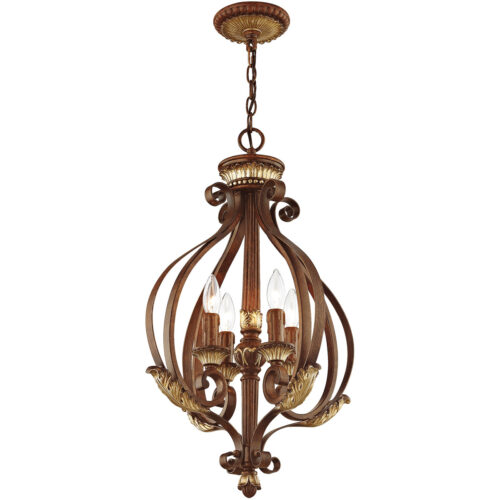 4 Light Verona Bronze Foyer with Resin/Steel base material-Lighting LumensChandeliers