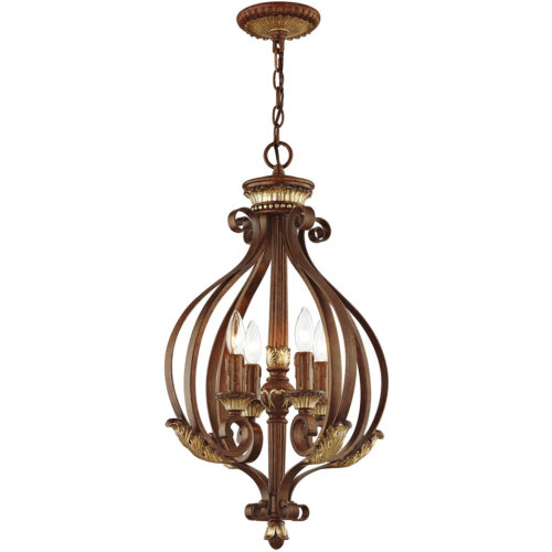 4 Light Verona Bronze Foyer with Resin/Steel base material-Lighting LumensChandeliers