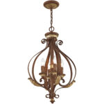 4 Light Verona Bronze Foyer with Resin/Steel base material-Lighting LumensChandeliers