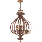 6 Light Verona Bronze Foyer with Resin/Steel base material-Lighting LumensChandeliers