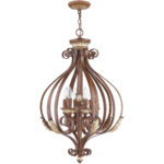 6 Light Verona Bronze Foyer with Resin/Steel base material-Lighting LumensChandeliers