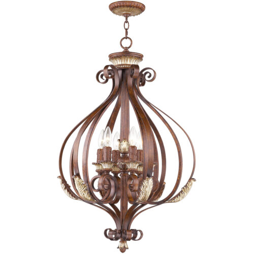 6 Light Verona Bronze Foyer with Resin/Steel base material-Lighting LumensChandeliers