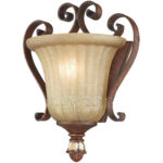 7.75 inch 1 Light Verona Bronze Wall Sconce with Rustic Art Glass Shade-Lighting LumensWall Sconces