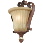 7.75 inch 1 Light Verona Bronze Wall Sconce with Rustic Art Glass Shade-Lighting LumensWall Sconces