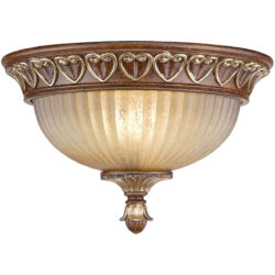 2 Light Verona Bronze Ceiling Light fixture with Rustic Art Glass Shade-Lighting LumensFlush Mount Ceiling Lights