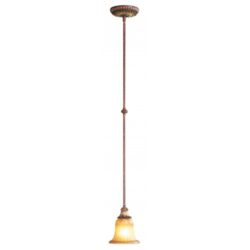 1 Light Verona Bronze Mini Pendant with Rustic Art Glass Shade-Lighting LumensPendant Lights