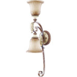 6.25 inch 2 Light Verona Bronze Wall Sconce with Rustic Art Glass Shade-Lighting LumensWall Sconces