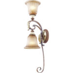 6.25 inch 2 Light Verona Bronze Wall Sconce with Rustic Art Glass Shade-Lighting LumensWall Sconces