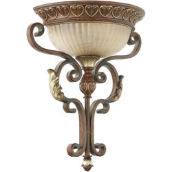 13.7 inch 1 Light Verona Bronze Wall Sconce with Rustic Art Glass Shade-Lighting LumensWall Sconces