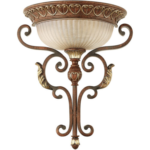 13.7 inch 1 Light Verona Bronze Wall Sconce with Rustic Art Glass Shade-Lighting LumensWall Sconces