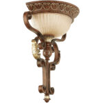 13.7 inch 1 Light Verona Bronze Wall Sconce with Rustic Art Glass Shade-Lighting LumensWall Sconces