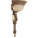 13.7 inch 1 Light Verona Bronze Wall Sconce with Rustic Art Glass Shade-Lighting LumensWall Sconces