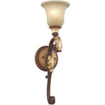 6.25 inch 1 Light Verona Bronze Wall Sconce with Rustic Art Glass Shade-Lighting LumensWall Sconces