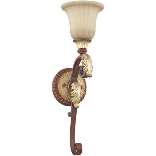 6.25 inch 1 Light Verona Bronze Wall Sconce with Rustic Art Glass Shade-Lighting LumensWall Sconces