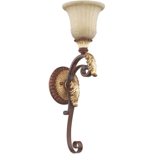 6.25 inch 1 Light Verona Bronze Wall Sconce with Rustic Art Glass Shade-Lighting LumensWall Sconces