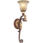 6.25 inch 1 Light Verona Bronze Wall Sconce with Rustic Art Glass Shade-Lighting LumensWall Sconces