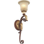 6.25 inch 1 Light Verona Bronze Wall Sconce with Rustic Art Glass Shade-Lighting LumensWall Sconces