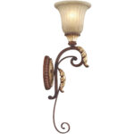 6.25 inch 1 Light Verona Bronze Wall Sconce with Rustic Art Glass Shade-Lighting LumensWall Sconces