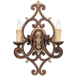 14.25 inch 2 Light Palacial Bronze with Gilded Accents Wall Sconce with Resin/Steel base material-Lighting LumensWall Sconces