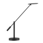 Kendall REVELATION Black Desk Lamp with Color Changing LED, USB Port, and Push Dimmer Control